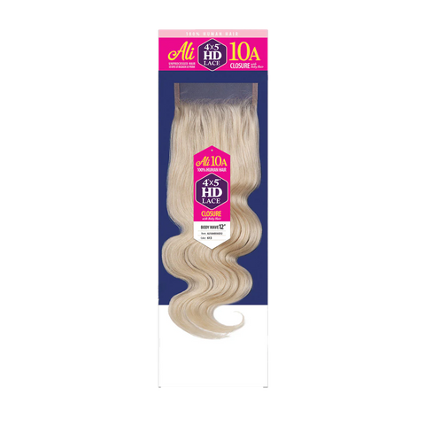 ALI 10A Brazilian Bundle HD 4×5 Lace Closure | Human Hair | Body Wave 10-14"