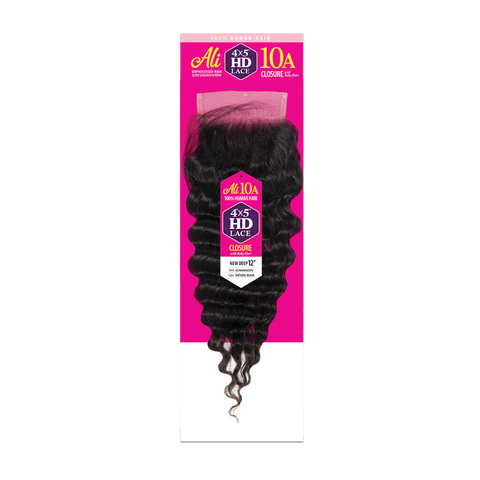 ALI 10A Brazilian Bundle HD 4×5 Lace Closure | Human Hair | New Deep 10-14"