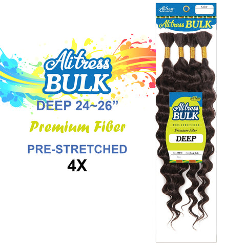 Alitress 4X Premium Human Blend Pre-Stretched BOHO Braids Deep Bulk 18~26"