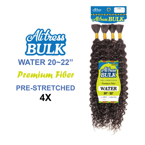 Alitress 4X Premium Human Blend Pre-Stretched Braids Water Bulk 20-22"