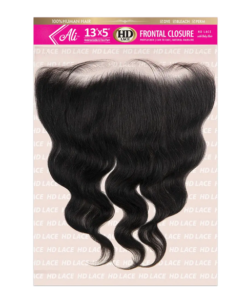 ALI 100% Human Hair Brazilian HD 13X5 HD Lace Frontal Closure Body Wave 10-18" ALI