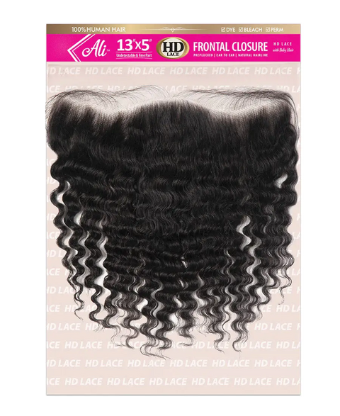 ALI 100% Human Hair Brazilian HD 13X5 HD Lace Frontal Closure New Deep 10-18" ALI