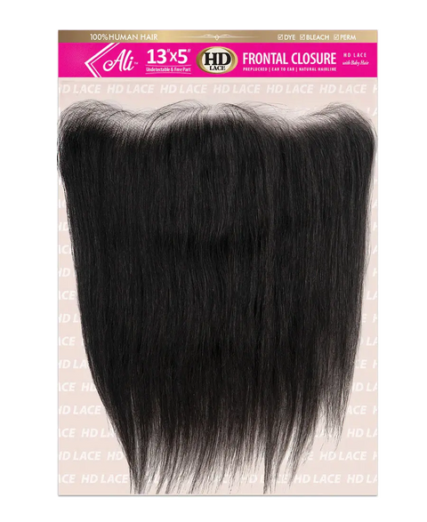 ALI 100% Human Hair Brazilian HD 13X5 HD Lace Frontal Closure Straight 10-18" ALI