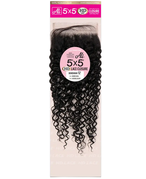 ALI Brazilian Bundle 5X5 HD Lace Closure | Human Hair | Bohemian 10-16" ALI