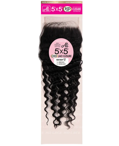 ALI Brazilian Bundle 5X5 HD Lace Closure | Human Hair | New Deep 10-16" ALI