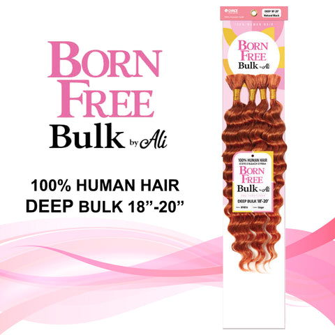 Born Free 4X Ali 100% Human Hair Pre-Stretched BOHO Braids Deep Bulk 18-20"