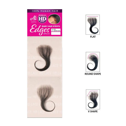 Ali 100% Human Invisible Swiss HD Lace Baby Hair Stripes Edges ALI