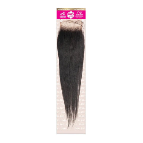 ALI BRAZILIAN BUNDLE ULTRA HD LACE CLOSURE 4X5 -Straight 10-16" ALI