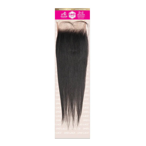 ALI BRAZILIAN BUNDLE ULTRA HD LACE CLOSURE 5X5 -Straight 10-16" ALI