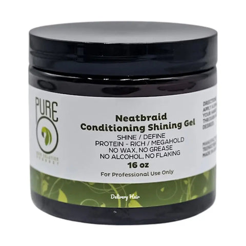 NeatBraid Pure Conditioning Shining Gel Wax - 16 OZ Pure O Natural
