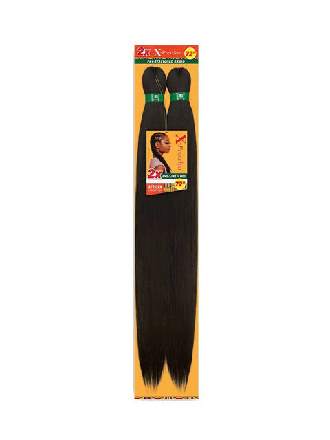72" X-PRESSION 2X African Collection BRAID Pre-Streched Braid A A BEAUTY
