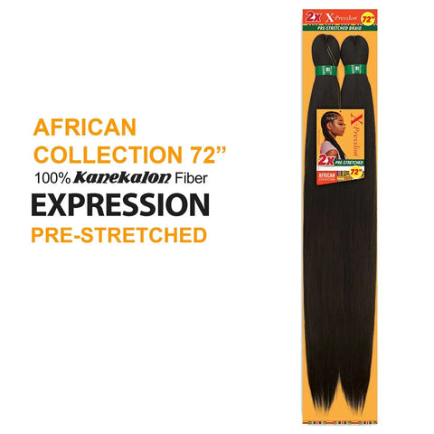72" X-PRESSION 2X African Collection BRAID Pre-Streched Braid A A BEAUTY