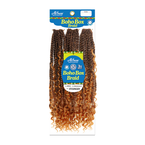 [Alitress] 12" 3X Boho Box Braid| Pre-Looped | 24 Strands