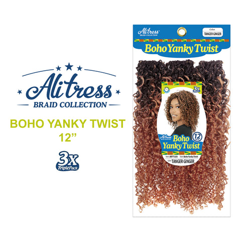 [Alitress] 12" 3X Boho Yanky Twist | Pre-Looped | 90 Strands