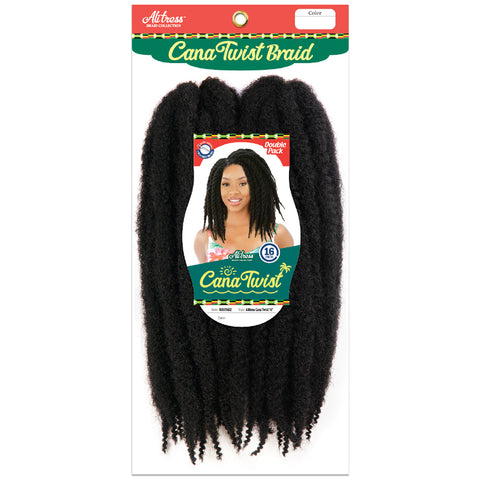 [Alitress] 16" Cuban Twist 2X Double Pack | Kinky Twist Bulk | 100% Kanekalon