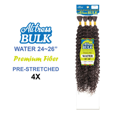 [Alitress] 24–26" 4X Water Bulk Braids | Pre-Stretched | Premium Human Hair Blend