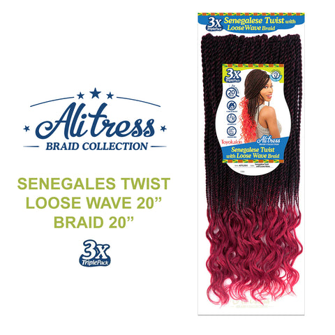 [Alitress] 20" 3X Pre‑Looped Senegalese Twist With Loose Wave