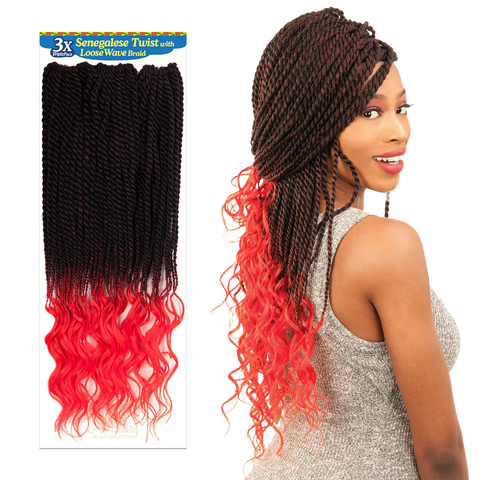 [Alitress] 20" 3X Pre‑Looped Senegalese Twist With Loose Wave