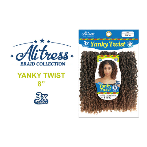 [Alitress] 8" Yanky Twist 3X | Pre-Looped | 90 Strands | 3 PCS
