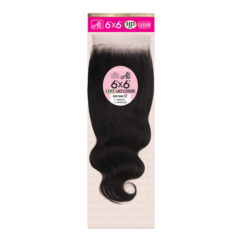 [ALI] 6X6 Brazilian Bundle HD Lace Closure | 100% Human Hair | Body Wave 10–18″