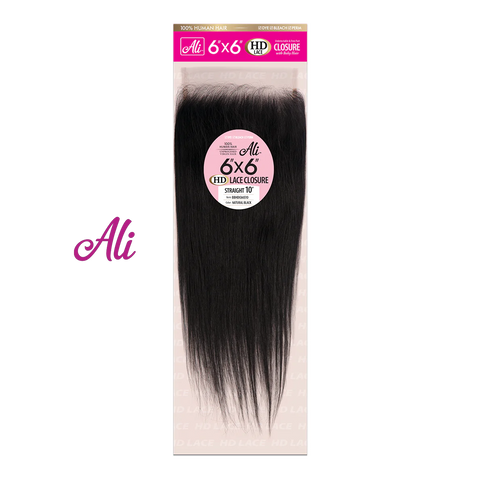 [ALI] 6X6 Brazilian Bundle HD Lace Closure | 100% Human Hair | Straight 10–18″