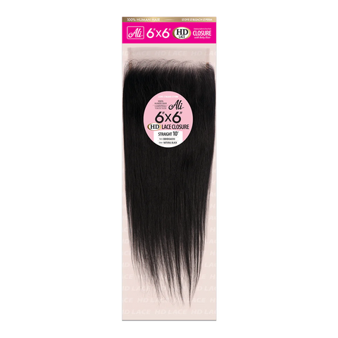 [ALI] 6X6 Brazilian Bundle HD Lace Closure | 100% Human Hair | Straight 10–18″