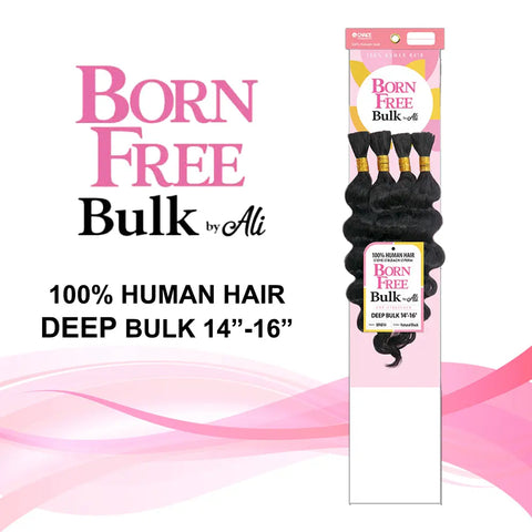 Born Free 4X Ali 100 % cheveux humains pré-étirés BOHO tresses profondes en vrac 14-16"