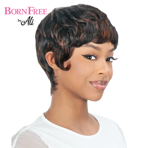[Born Free] Wig Human Hair  | Wavy Pixie | Short | Pixie 04
