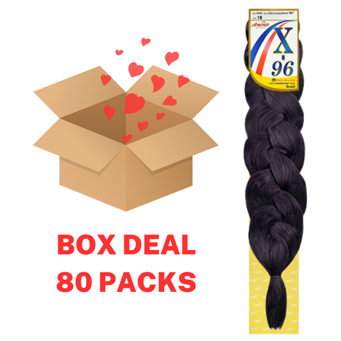 [BOX DEAL] 96" X-PRESSION Ultra Long Kanekalon Braid (80 PACKS/BOX)