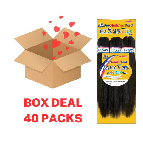 [BOX DEAL] 28" 3X X-PRESSION EZ-X KID Pre-Stretched Braid (40 PACKS/BOX)
