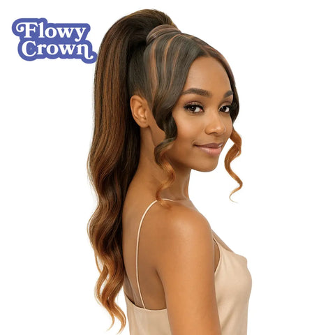 [Flowy Crown] Bang N Pony 02 | Bang & Ponytail Hairpiece | Long Wavy