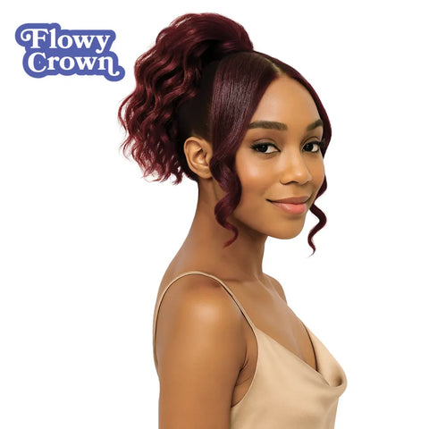 [Flowy Crown] Bang N Pony 03 | Bang & Ponytail Hairpiece | Short Wavy