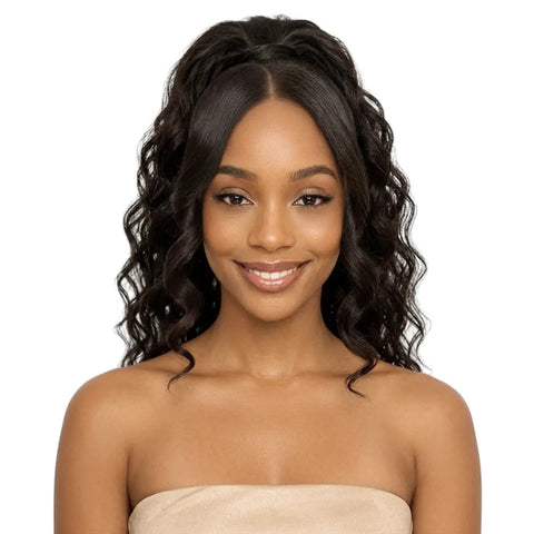 [Flowy Crown] Bang N Pony 05 | Bang & Ponytail Hairpiece | Long Curly FLOWY CROWN