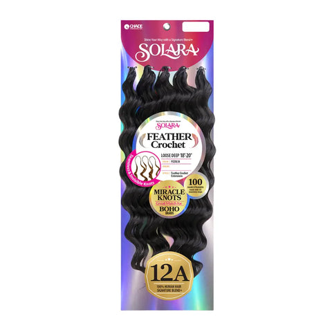 [Solara] Seamless Feather Crochet Extensions | Human Hair Blend | Loose Deep 18"-20" SOLARA