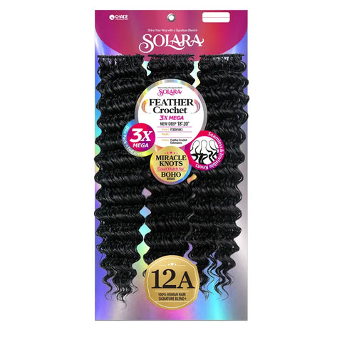 [Solara] 3X Seamless Feather Crochet Extensions | Human Hair Blend | New Deep 18"-20"