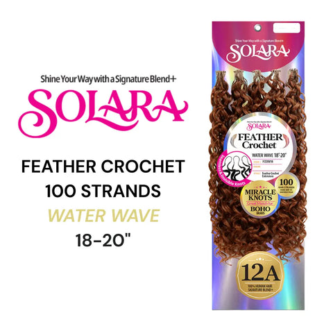 [Solara] Seamless Feather Crochet Extensions | Human Hair Blend | Water Wave 18"-20"