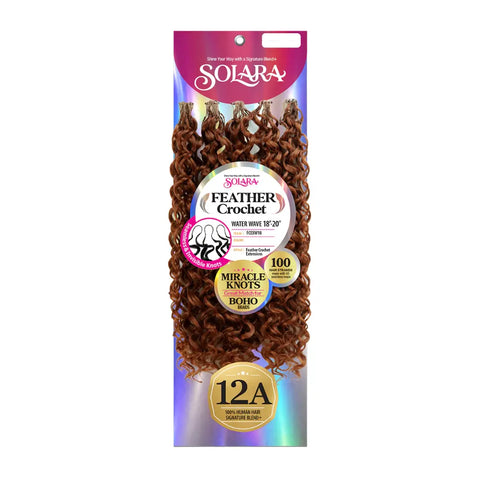 [Solara] Seamless Feather Crochet Extensions | Human Hair Blend | Water Wave 18"-20"
