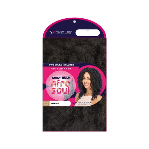 [ Vivica Fox ] 16″ Afro Curl | Human Hair Extension | Kinky Bulk | 2 Bundles