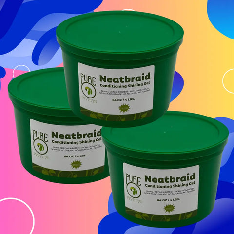[NeatBraid] Gel Cera 64 oz | Brillo Acondicionador | Fijación Fuerte | Sin Residuos