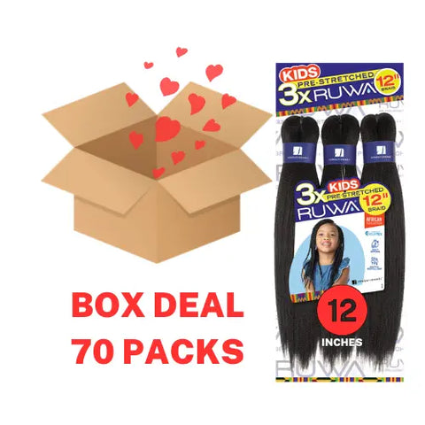 [BOX DEAL] 12" Kids 3X Ruwa X-Pression Aquatex Braid | Pre-Stretched RUWA