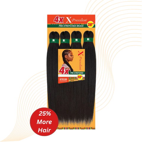 [African Collection] 38" 4X X-PRESSION BRAID | Pre-Streched (25% MORE)