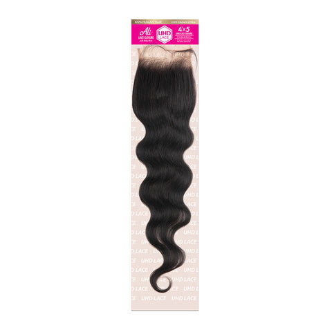 ALI BRAZILIAN BUNDLE ULTRA HD LACE CLOSURE 4X5 - Body Wave 10-16"