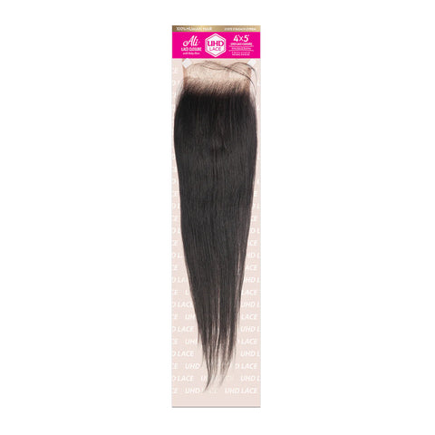 ALI BRAZILIAN BUNDLE ULTRA HD LACE CLOSURE 4X5 -Straight 10-16"