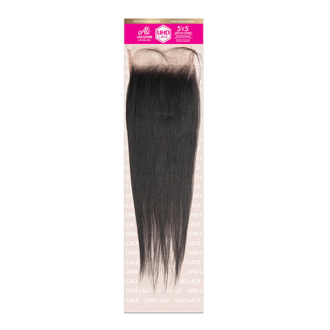 ALI BRAZILIAN BUNDLE ULTRA HD LACE CLOSURE 5X5 -Straight 10-16"