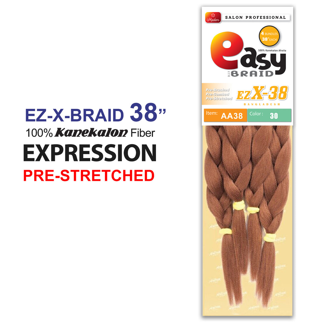 38" X-PRESSION 4X EASY EZ BRAID Pre-Streched Braid – Delivery Hair
