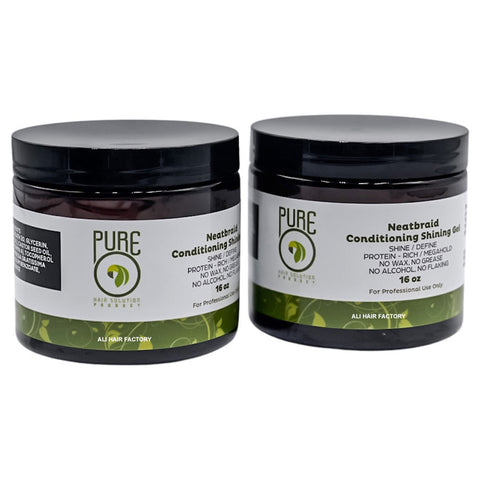 Pure O Natural NeatBraid Conditioning Shining Gel 16 oz - Pack of 2