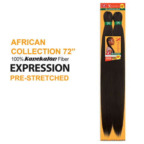 72" X-PRESSION 2X African Collection BRAID Pre-Streched Braid